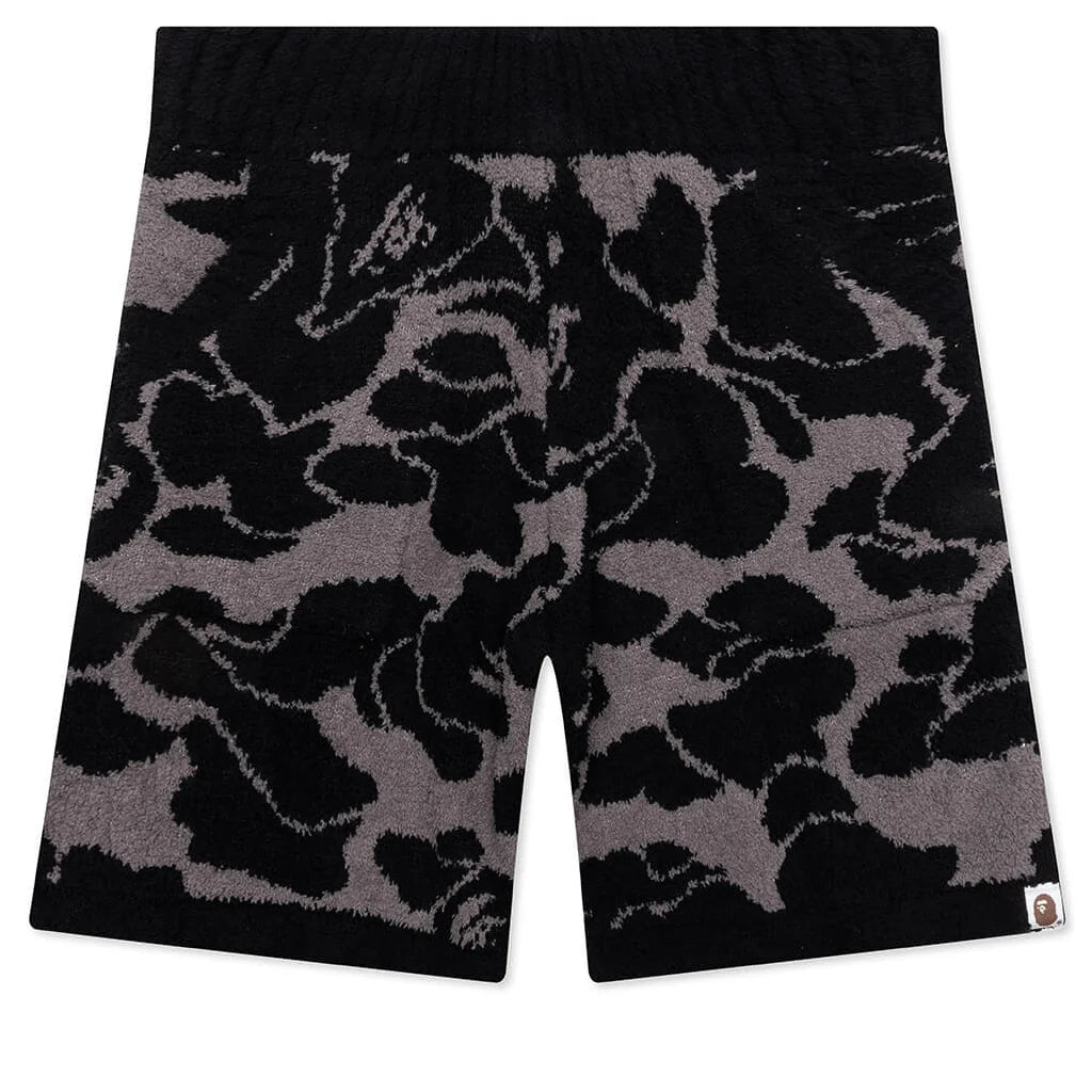 Solid ABC Jacquard Shorts Black Camo