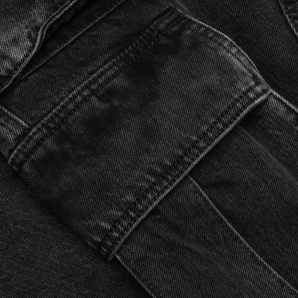 Denim Logo Cargos Charcoal Wash