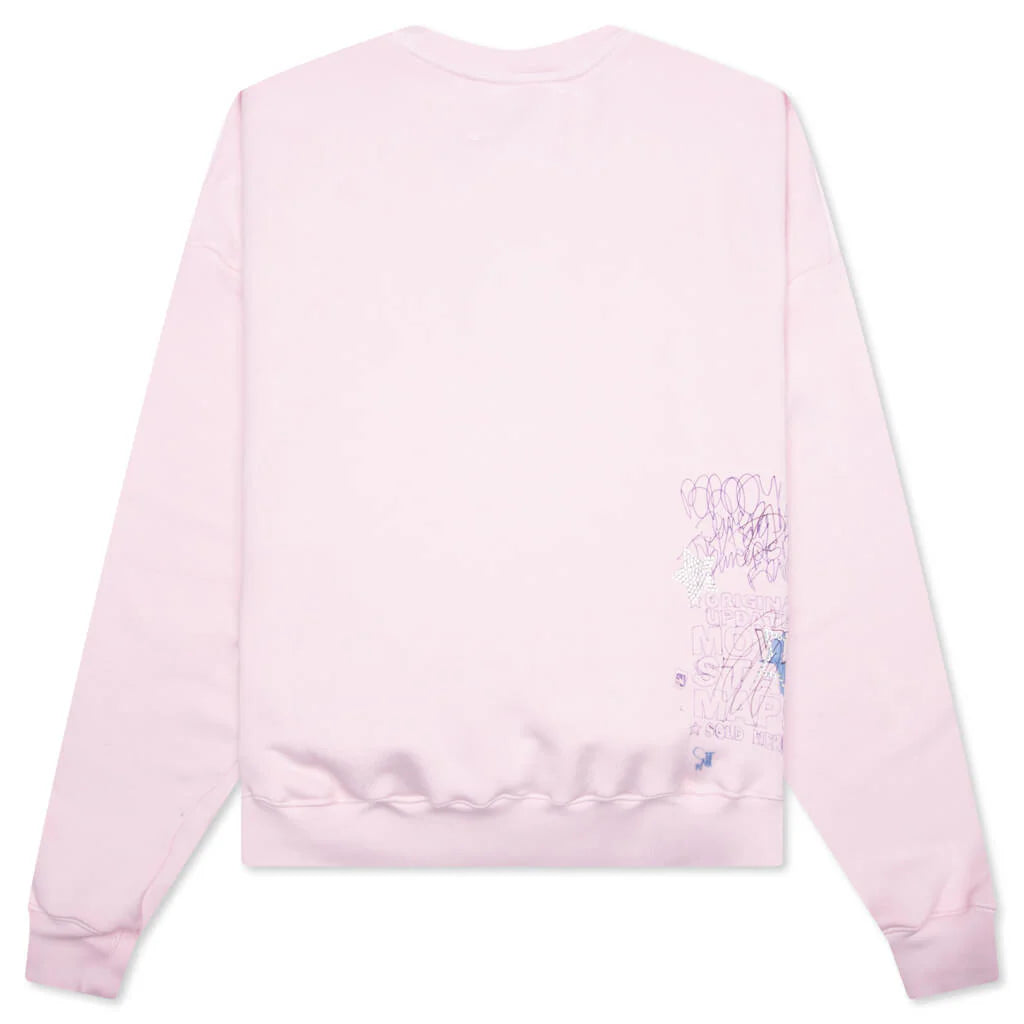 Sum One in Hollywood Luvs Me Crewneck Sweatshirt Pink