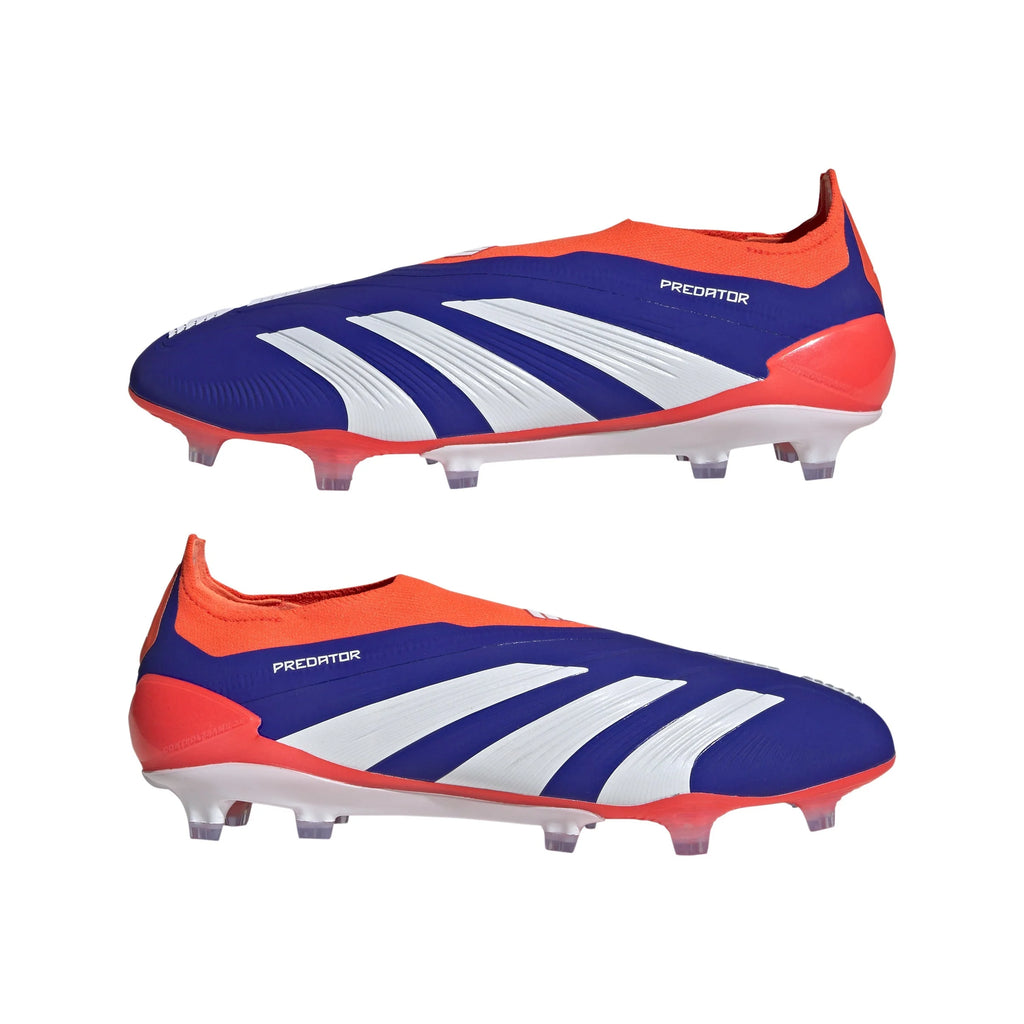 adidas Predator Elite Laceless FG Laceless Firm Ground Soccer Cleats Lucid Blue White Solar Red