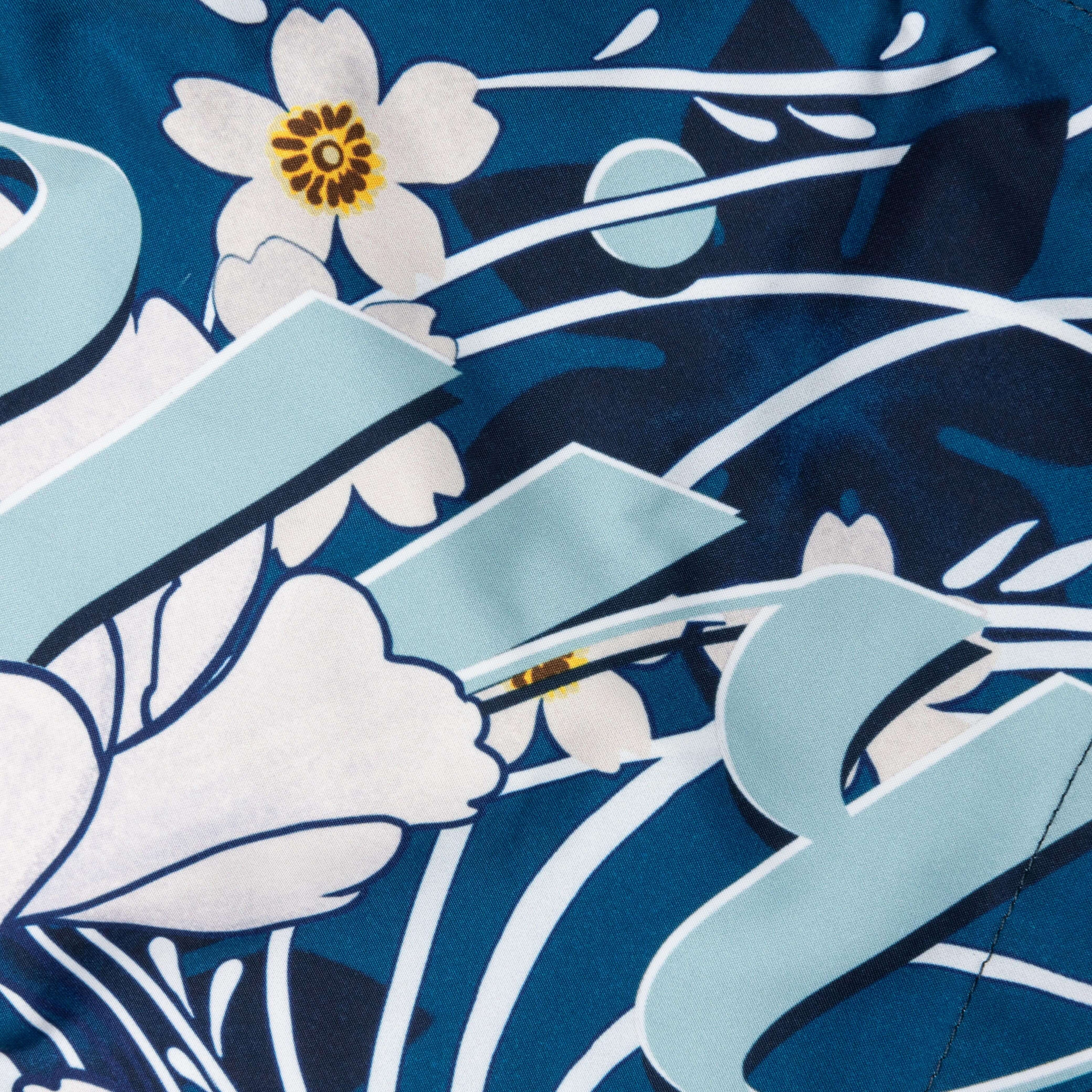 Floral Amiri Swim Trunk Blue