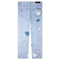 Heart Patchwork Jeans Light Wash