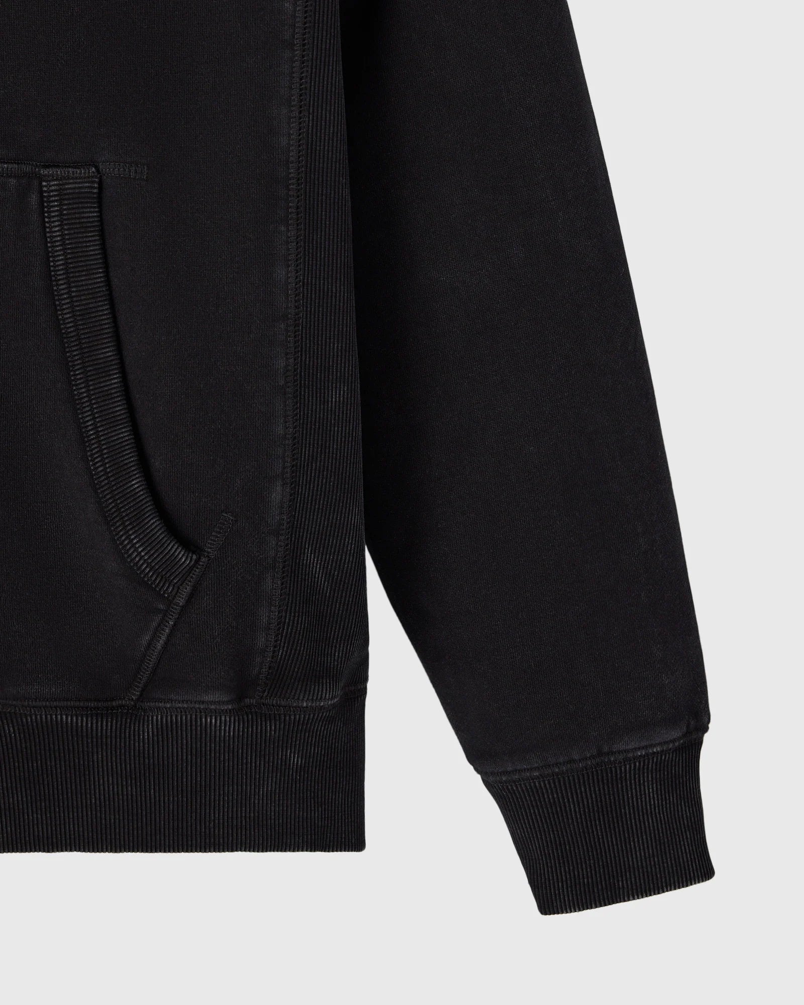 Muskoka Raglan Full Zip Hoodie Garment Dyed Black