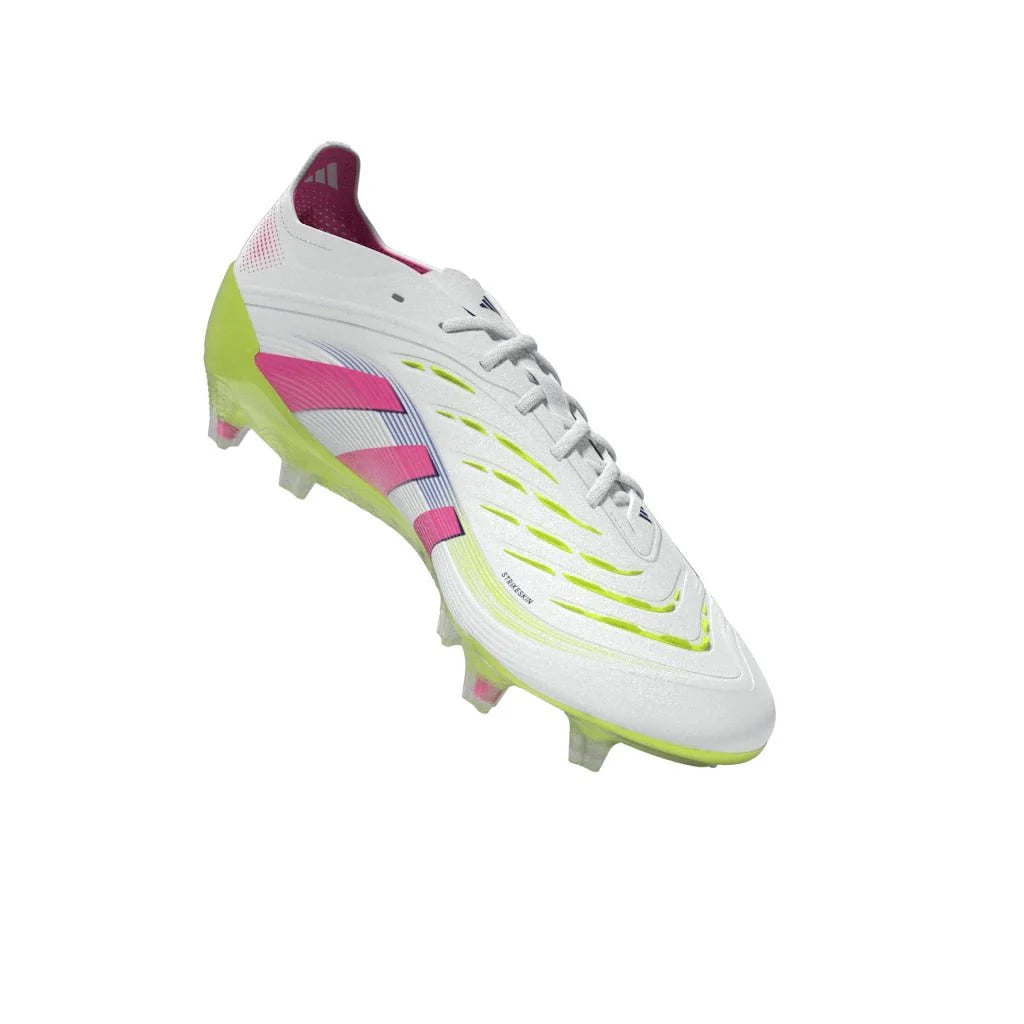 adidas Predator Elite FG Mens Firm Ground Soccer Cleats White Lucid Pink Lucid Lemon