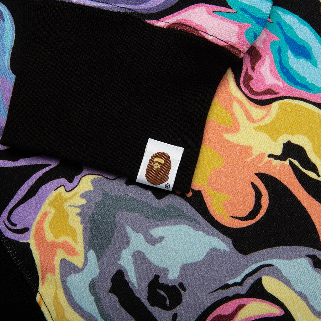 Art Camo Shark Full Zip Hoodie Black