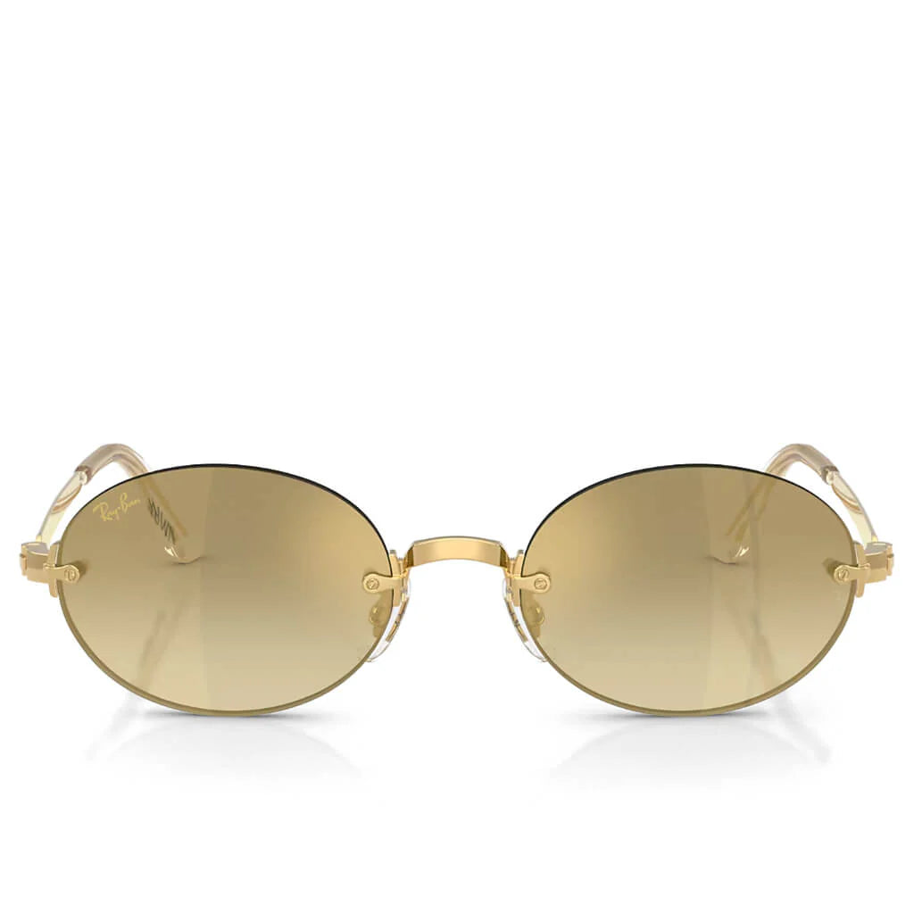 Ray Ban x AAP Rocky Rimless Oval Arista Gradient Brown