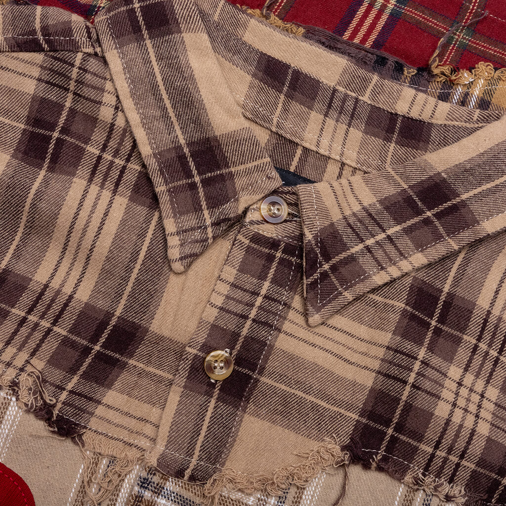 Face Patchworked Flannel Red Multi