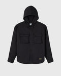 Hooded Button Up Shirt Black