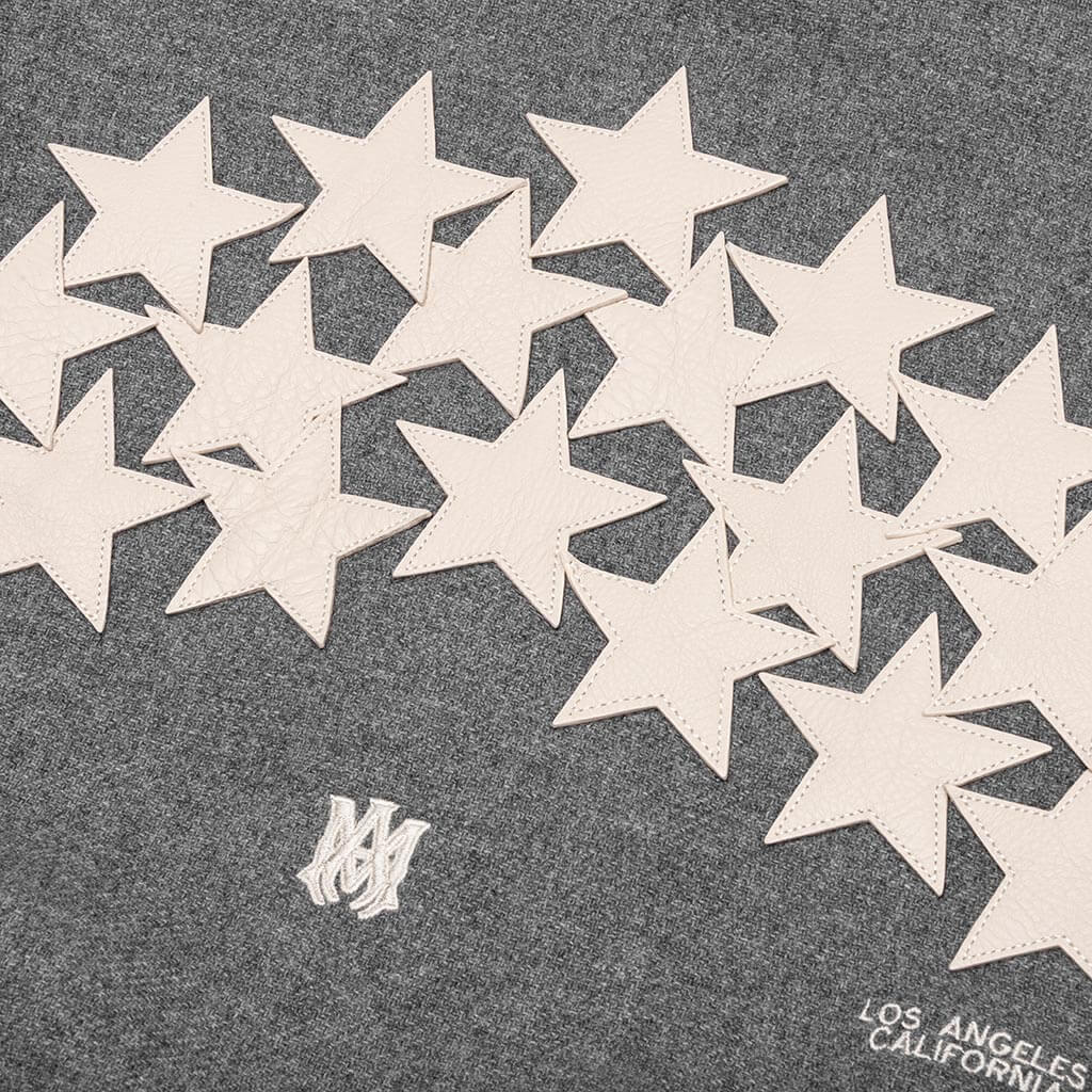 Oversized Stars Varsity Jacket Grey