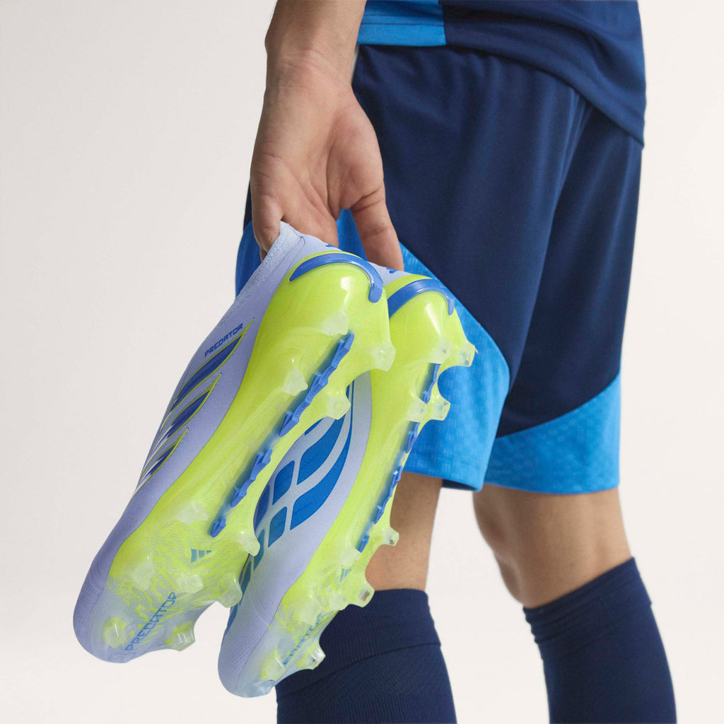 adidas Predator Elite Laceless FG Firm Ground Mens Soccer Cleats Sky Blue Yellow
