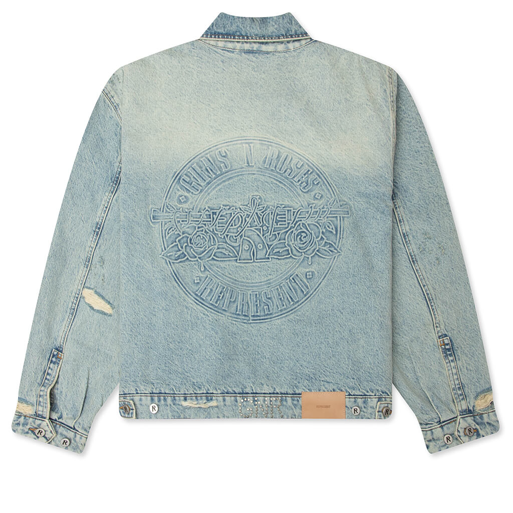 Represent x Guns N Roses Denim Jacket Light Vintage Blue