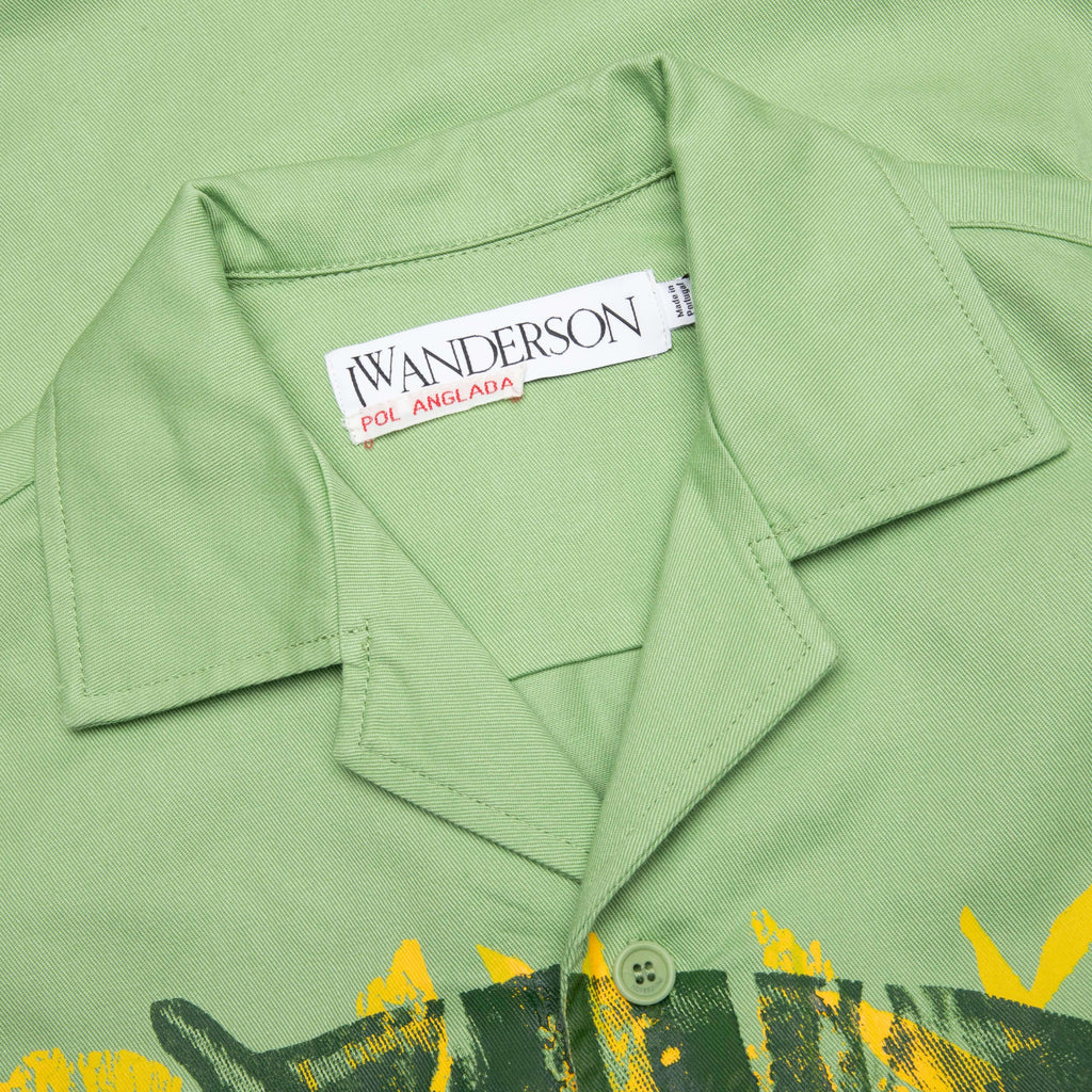 Pol Anglada Print Short Sleeve Shirt Green
