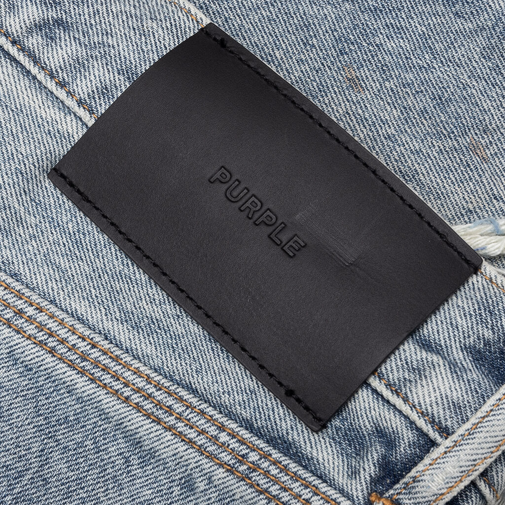 Faros Rip Patched Shorts Light Indigo
