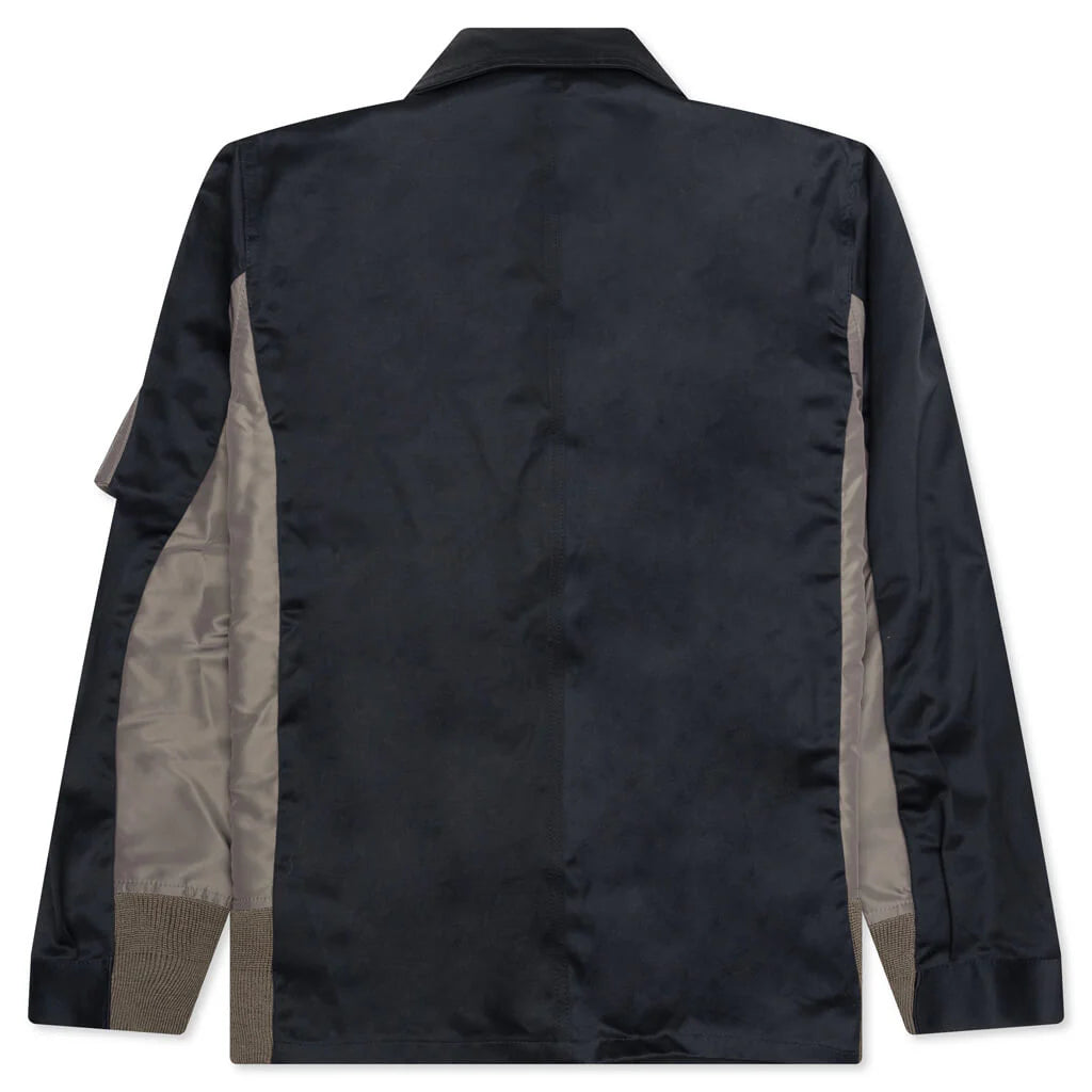 Cotton Chino x Nylon Twill Blouson Navy Taupe