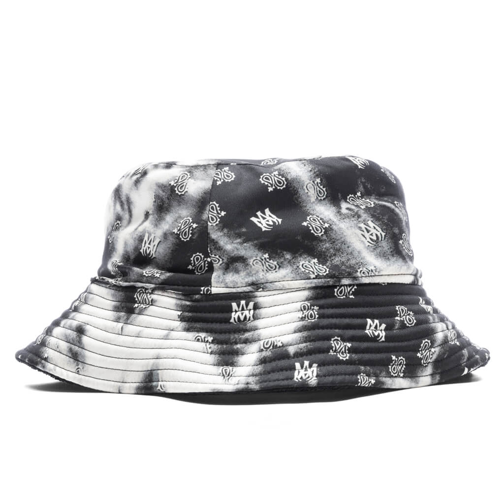 Micro Paisley Reverse Bucket Hat Black
