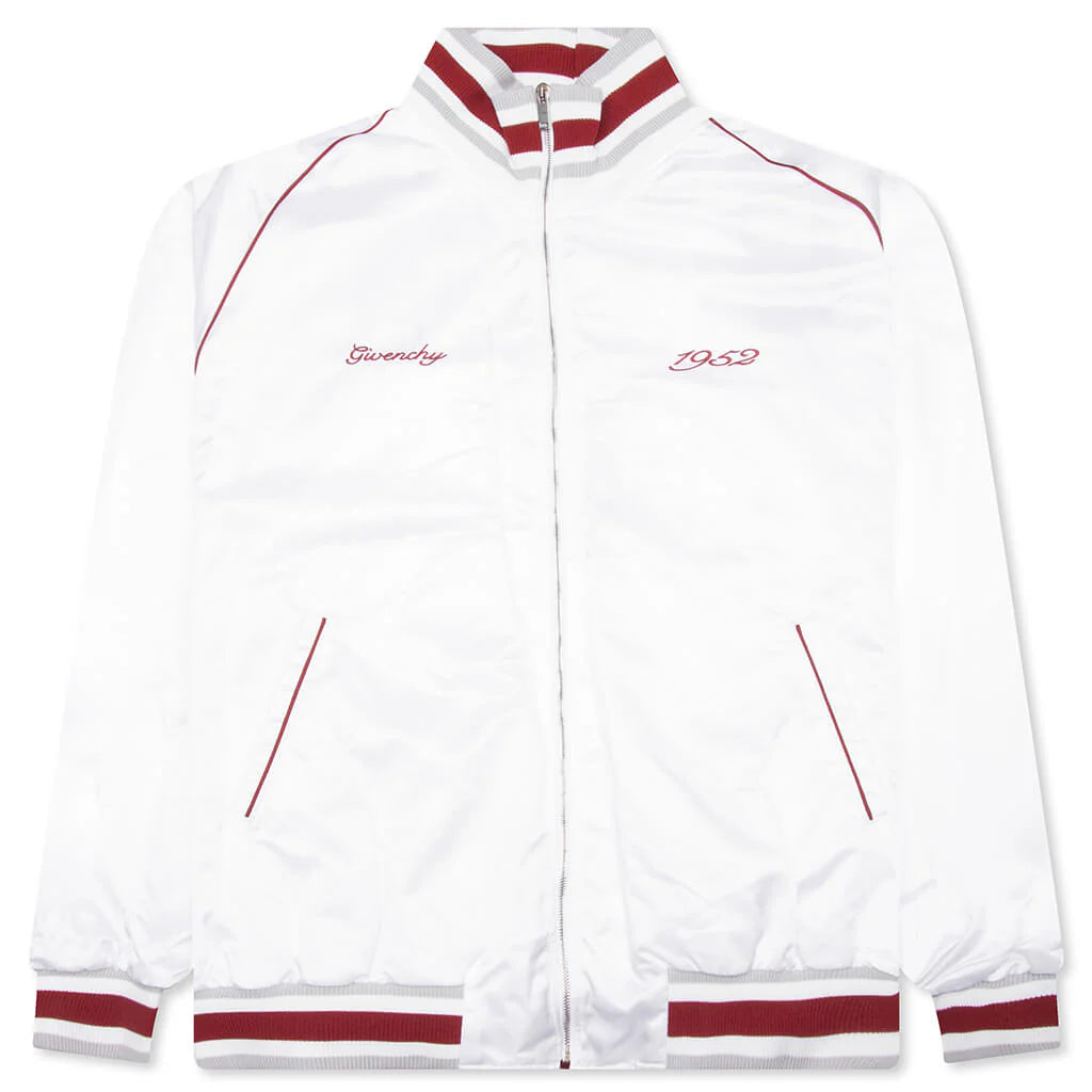 1952 Shiny Raglan Bomber Jacket White