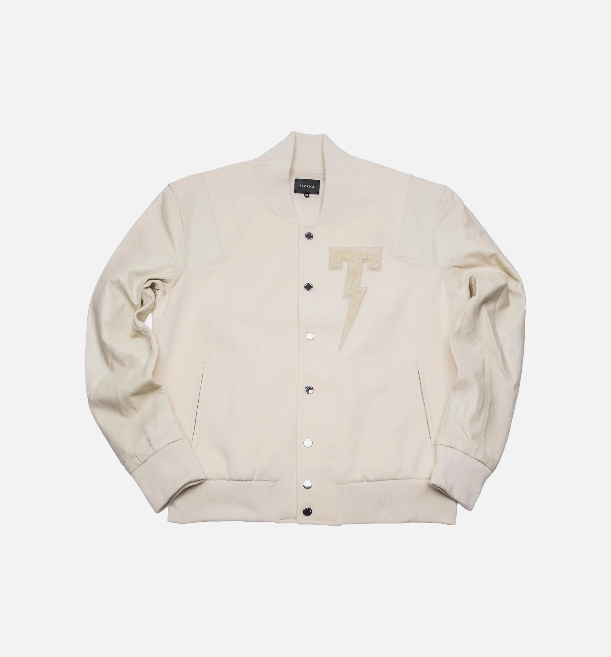 Thunder T Varsity Jacket Mens Jacket Off White