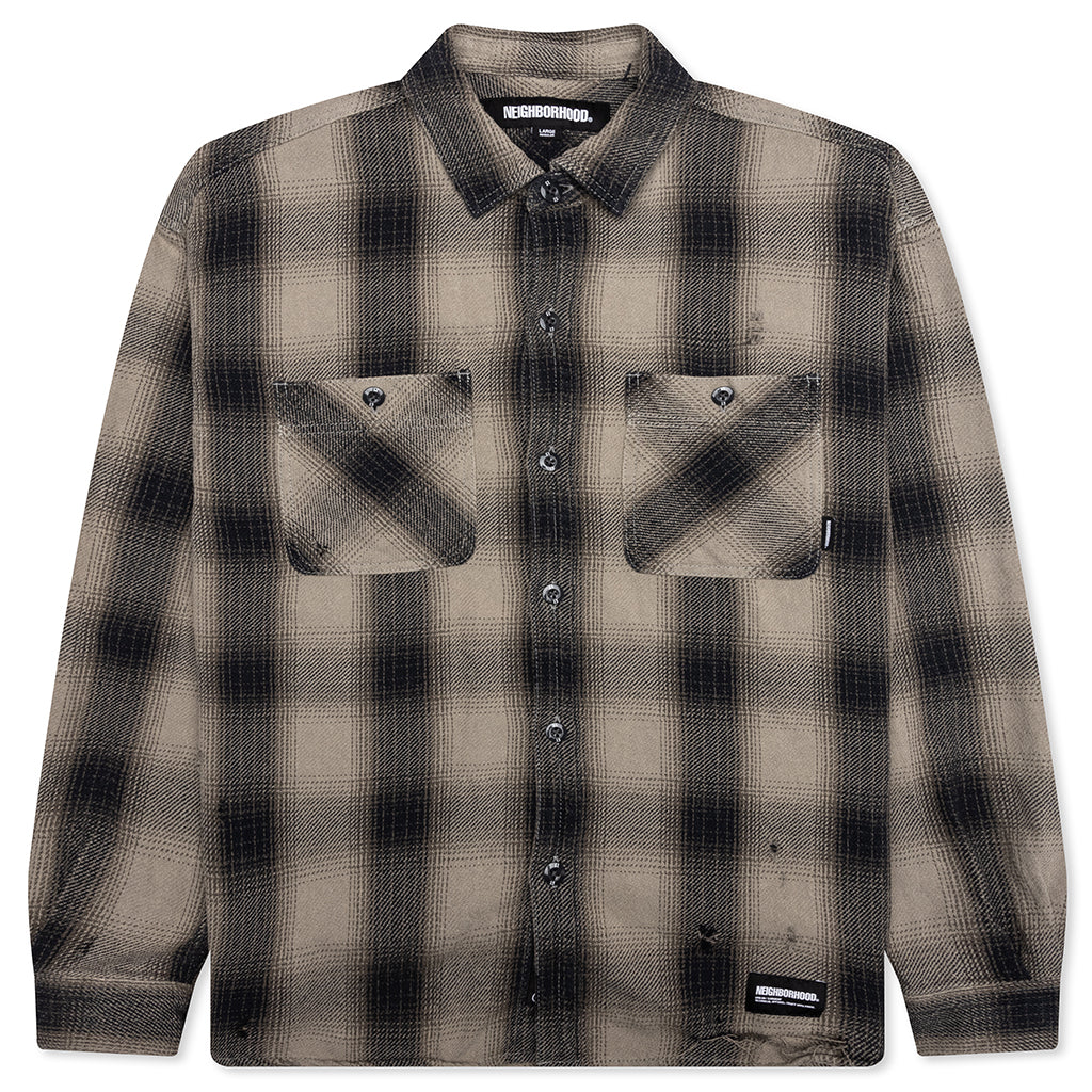 Savage Block Hombre Check Shirt LS Greige
