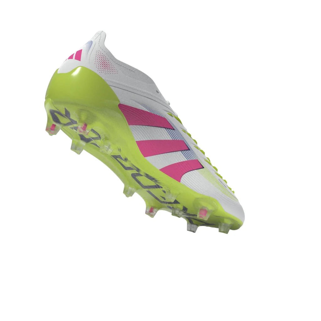 adidas Predator Elite FG Mens Firm Ground Soccer Cleats White Lucid Pink Lucid Lemon