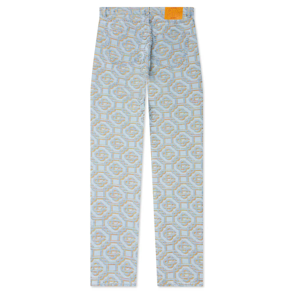 Monogram Denim Pants Blue