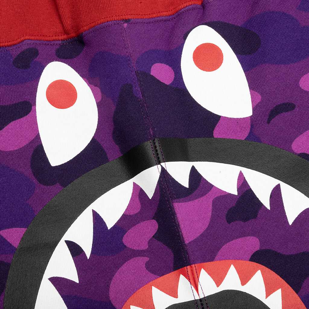 Crazy Camo Shark Sweat Shorts Purple