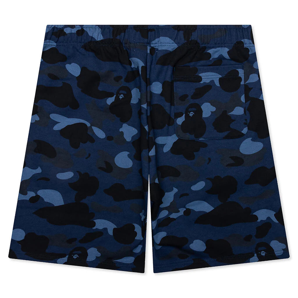 Color Camo Shark Sweat Shorts Navy