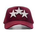 3 Star Trucker Hat Burgundy