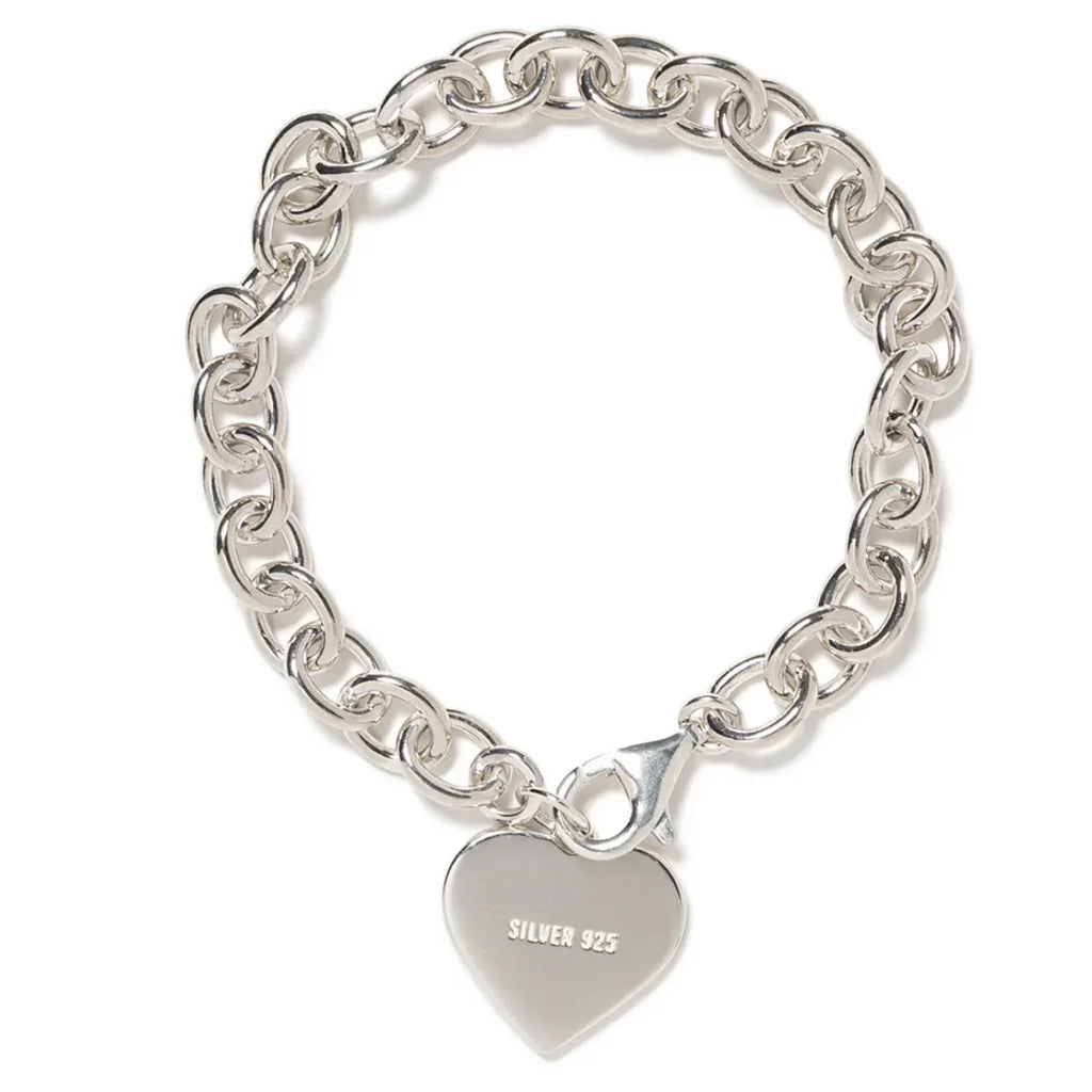 Heart Silver Bracelet Red