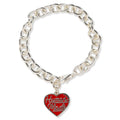 Heart Silver Bracelet Red