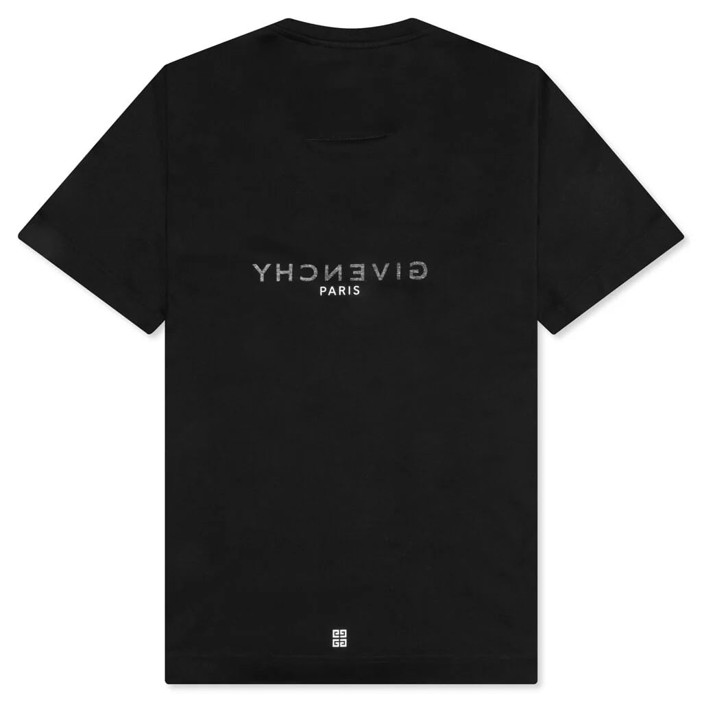 Slim Fit Reverse Print T Shirt Black