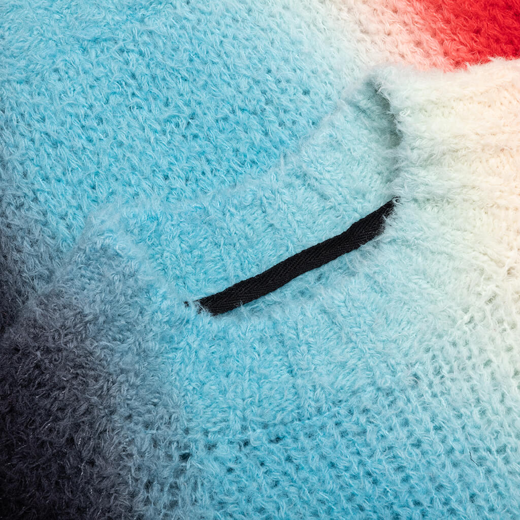 Tie Dye Knit Pullover Black Red