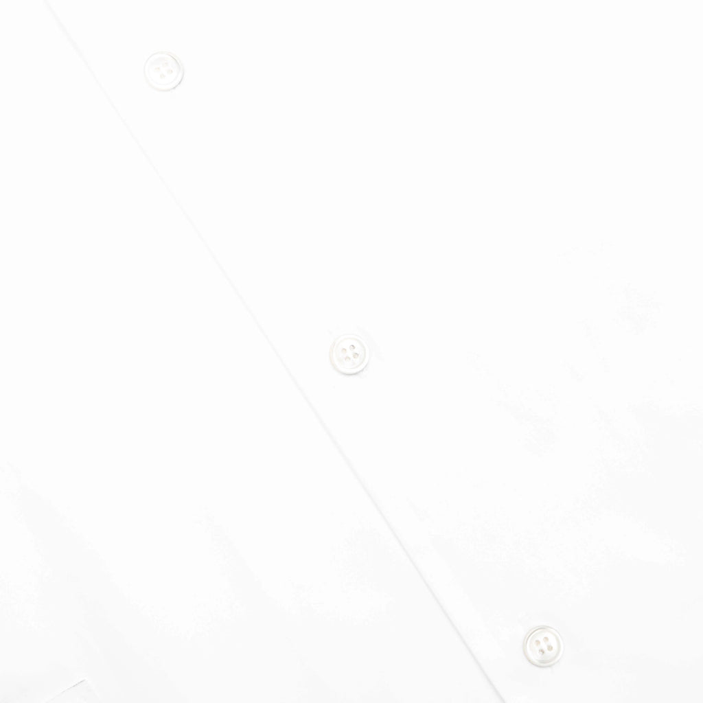 Poplin Bowling Shirt with Mended Patch Lily White