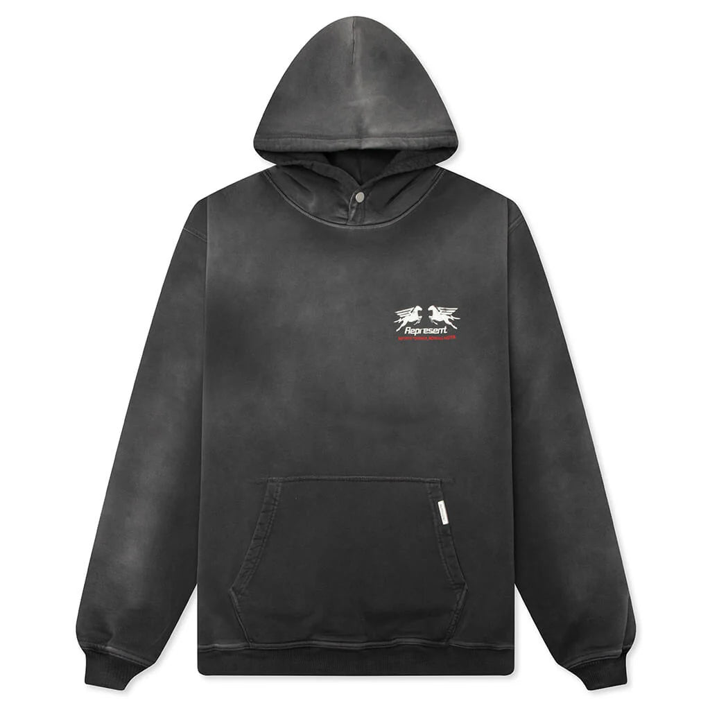 24 Hour Service Hoodie Stained Black