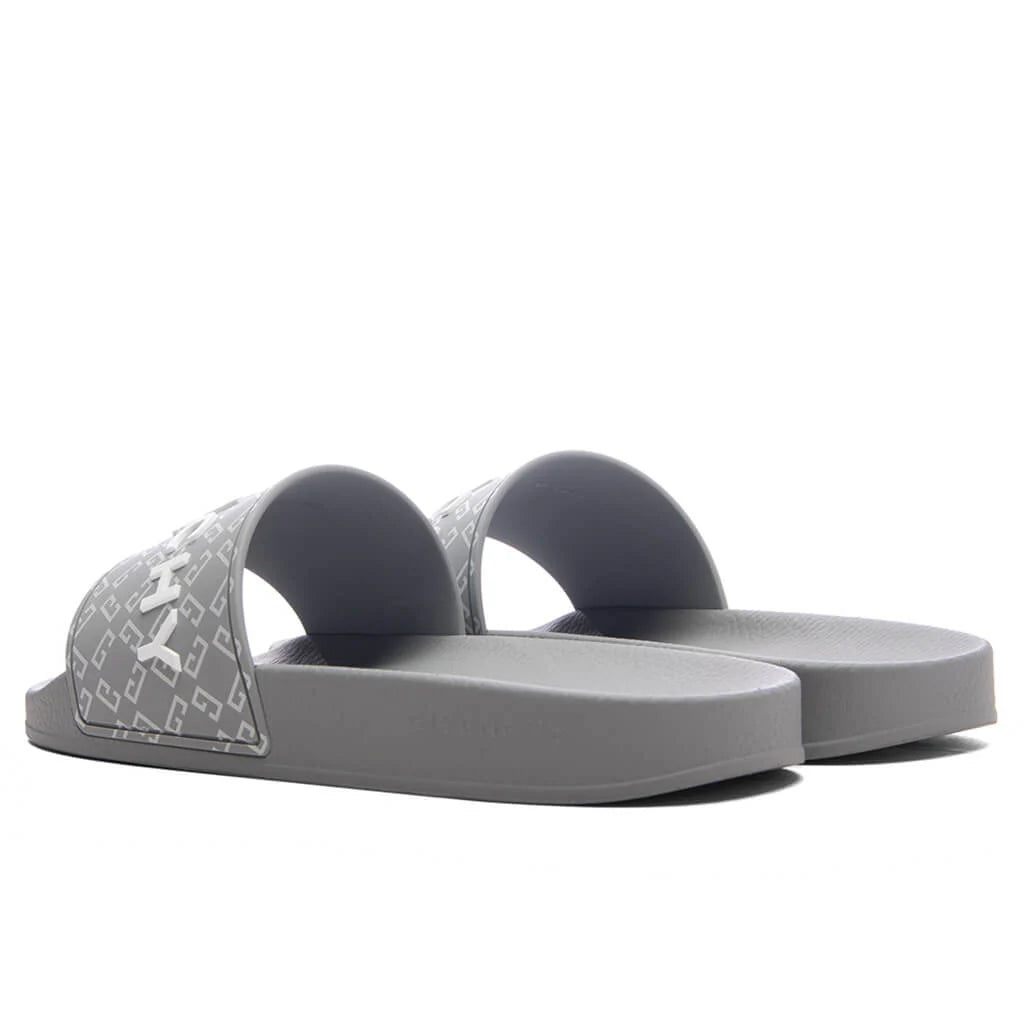 Slide Flat Sandals Medium Grey