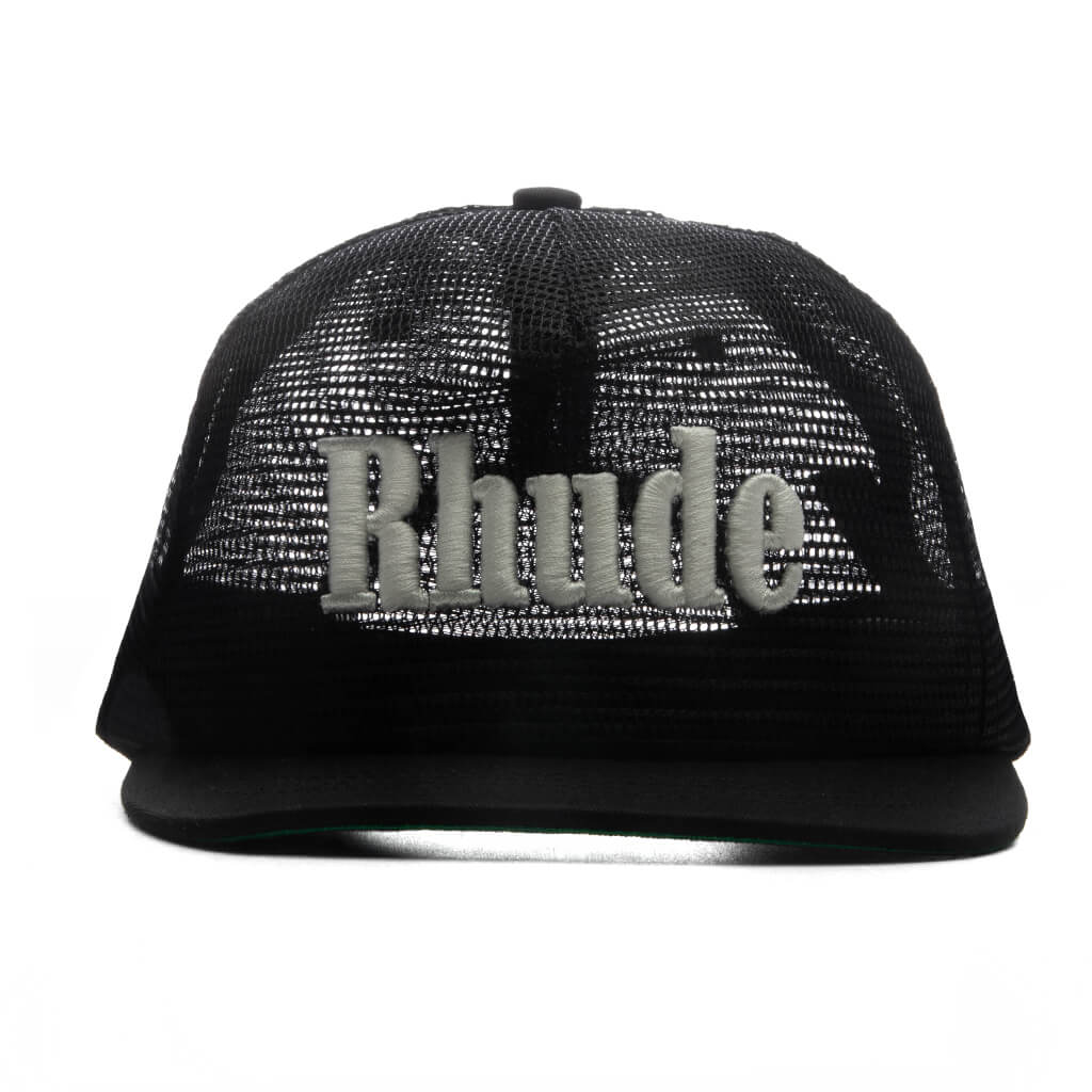 Rhude Logo Mesh Hat Black White