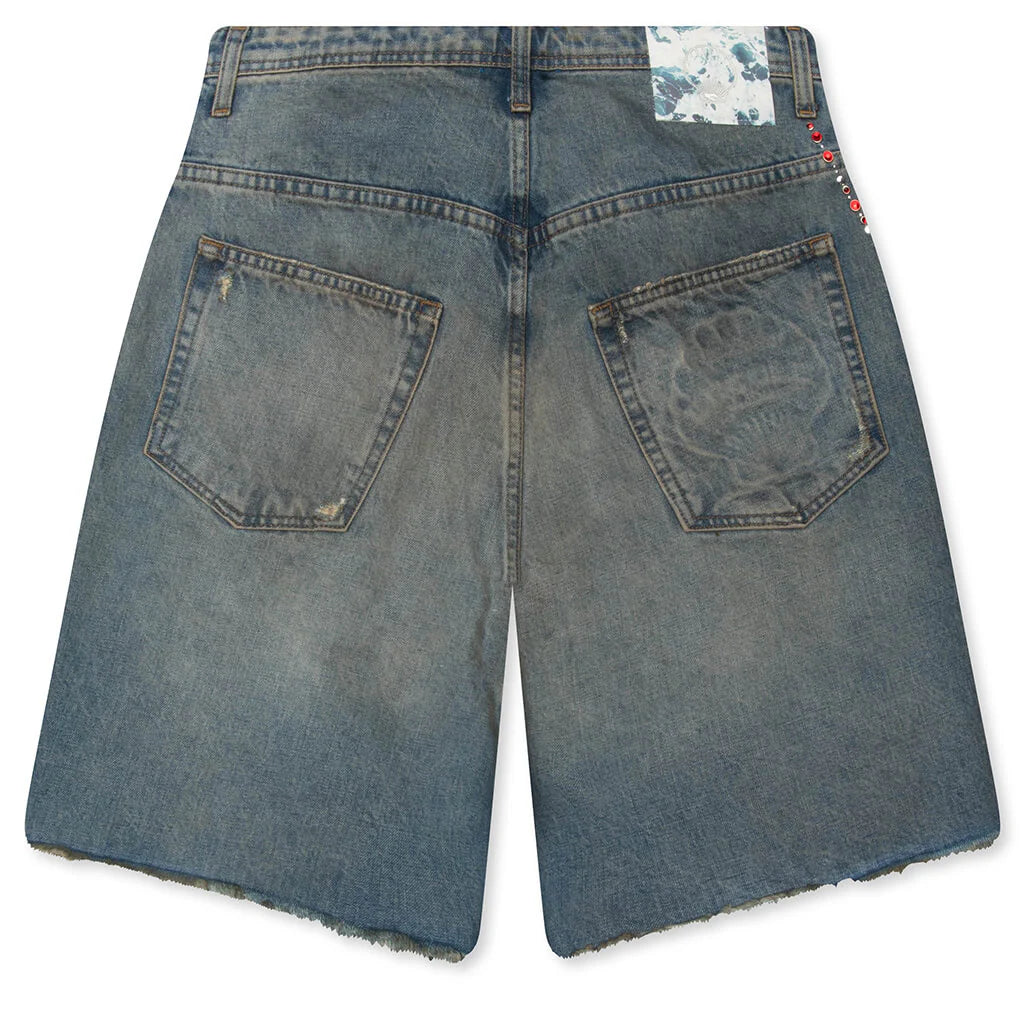 Victorian Chain Denim Short Indigo