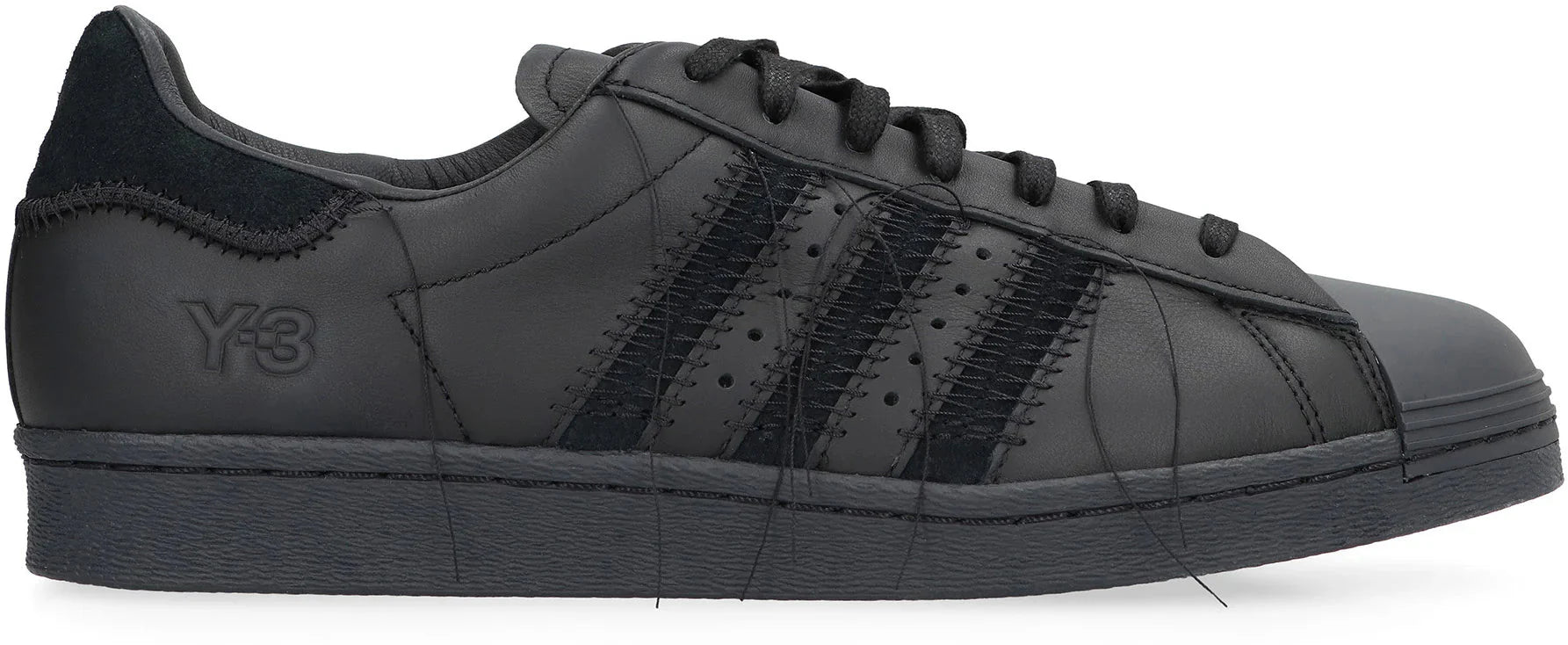 adidas Y 3 Superstar leather low top sneakers Black