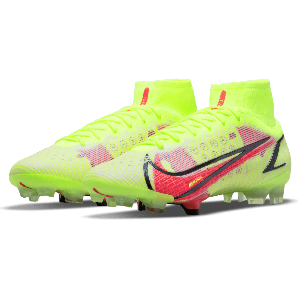 Nike Mercurial Superfly 8 Elite FG firm Ground Soccer Cleats Volt Bright Crimson