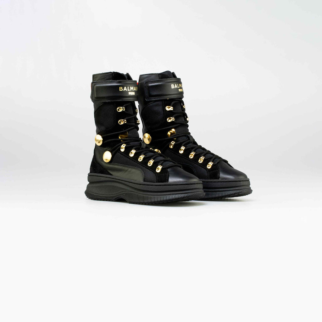 Balmain X Puma Deva Womens Lifestyle Boots Black Gold Red