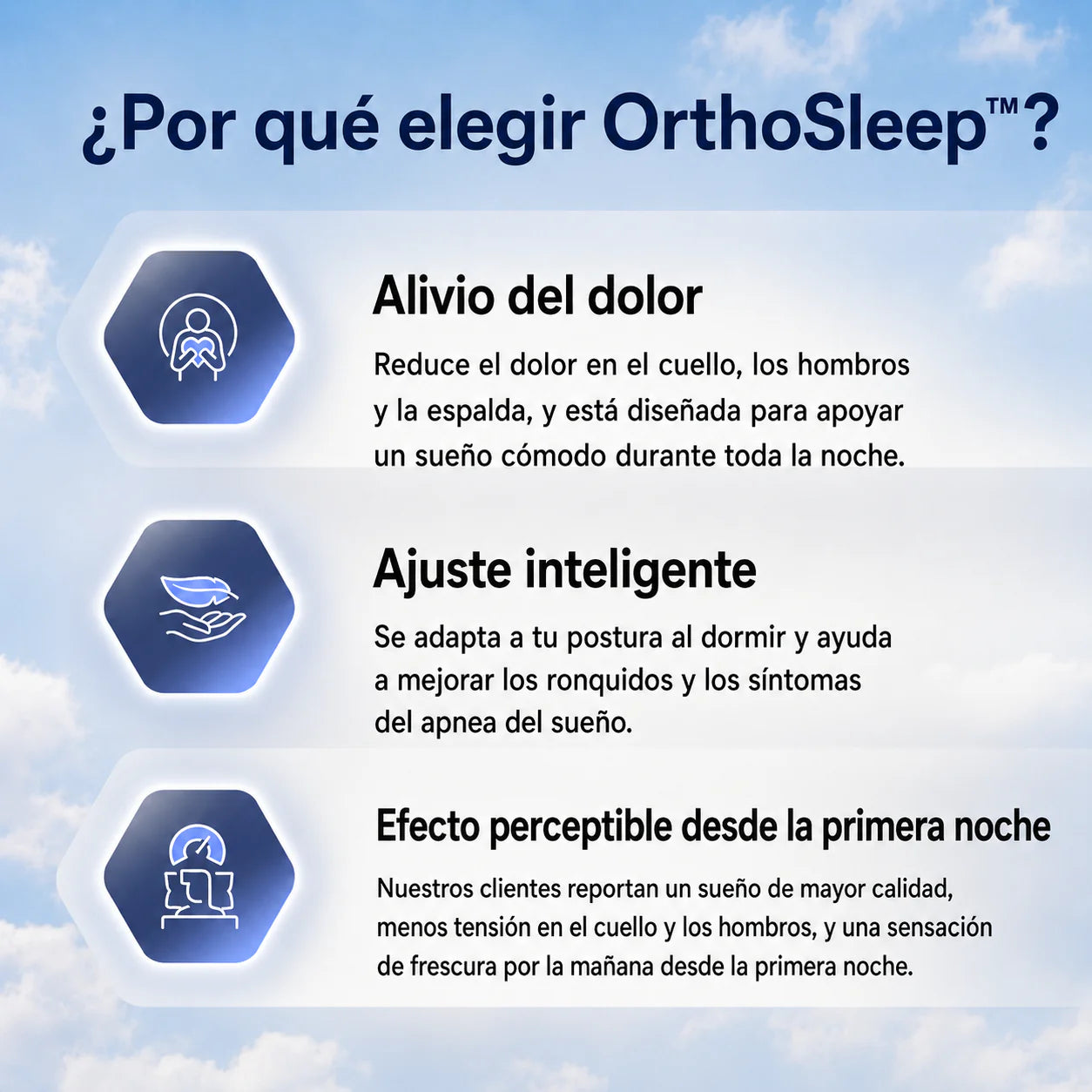 OrthoSleep Almohada de Soporte Cervical