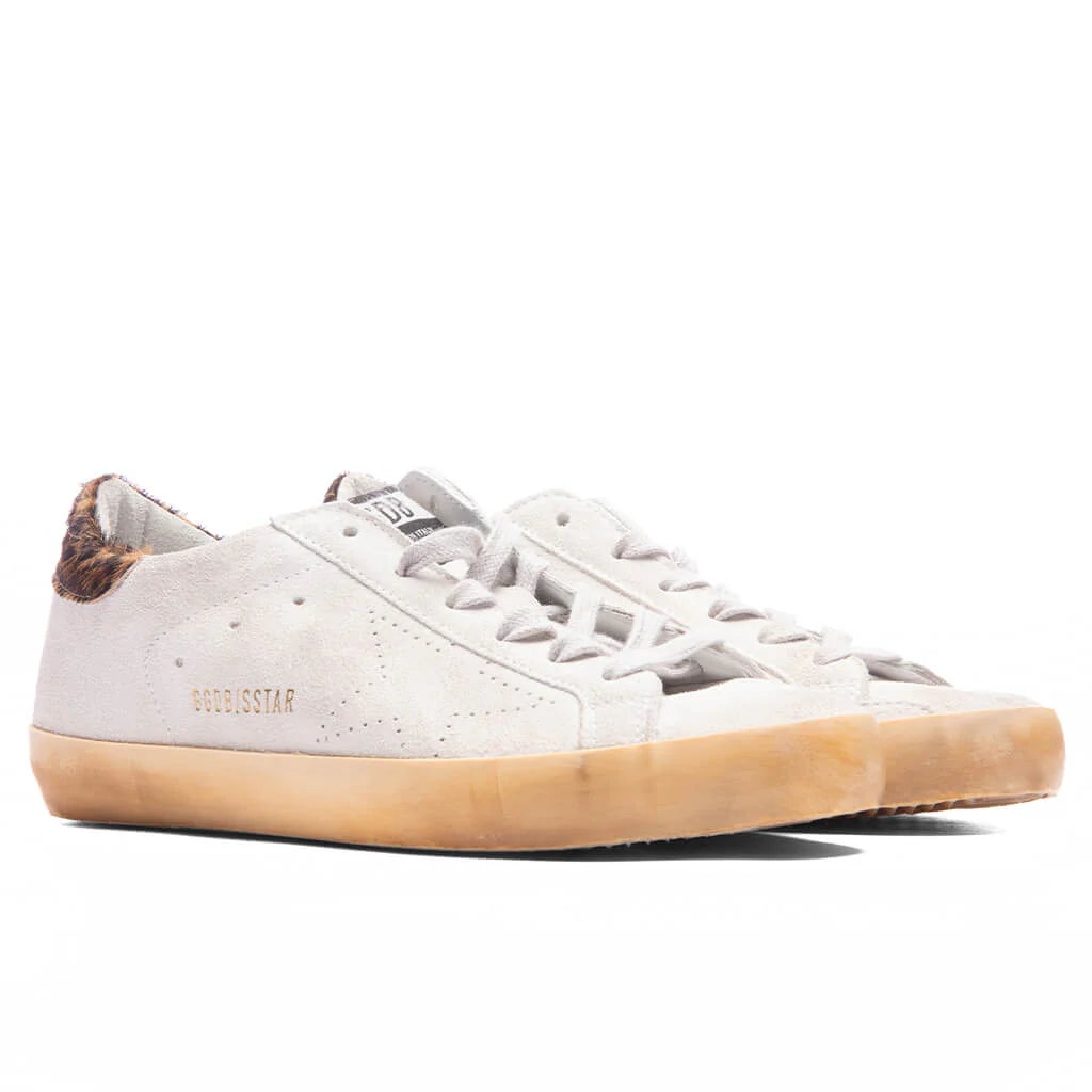 Womens Super Star Skate Sneakers White Beige Brown Black Leo