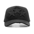 Crystal 3 Star Trucker Hat Black Black