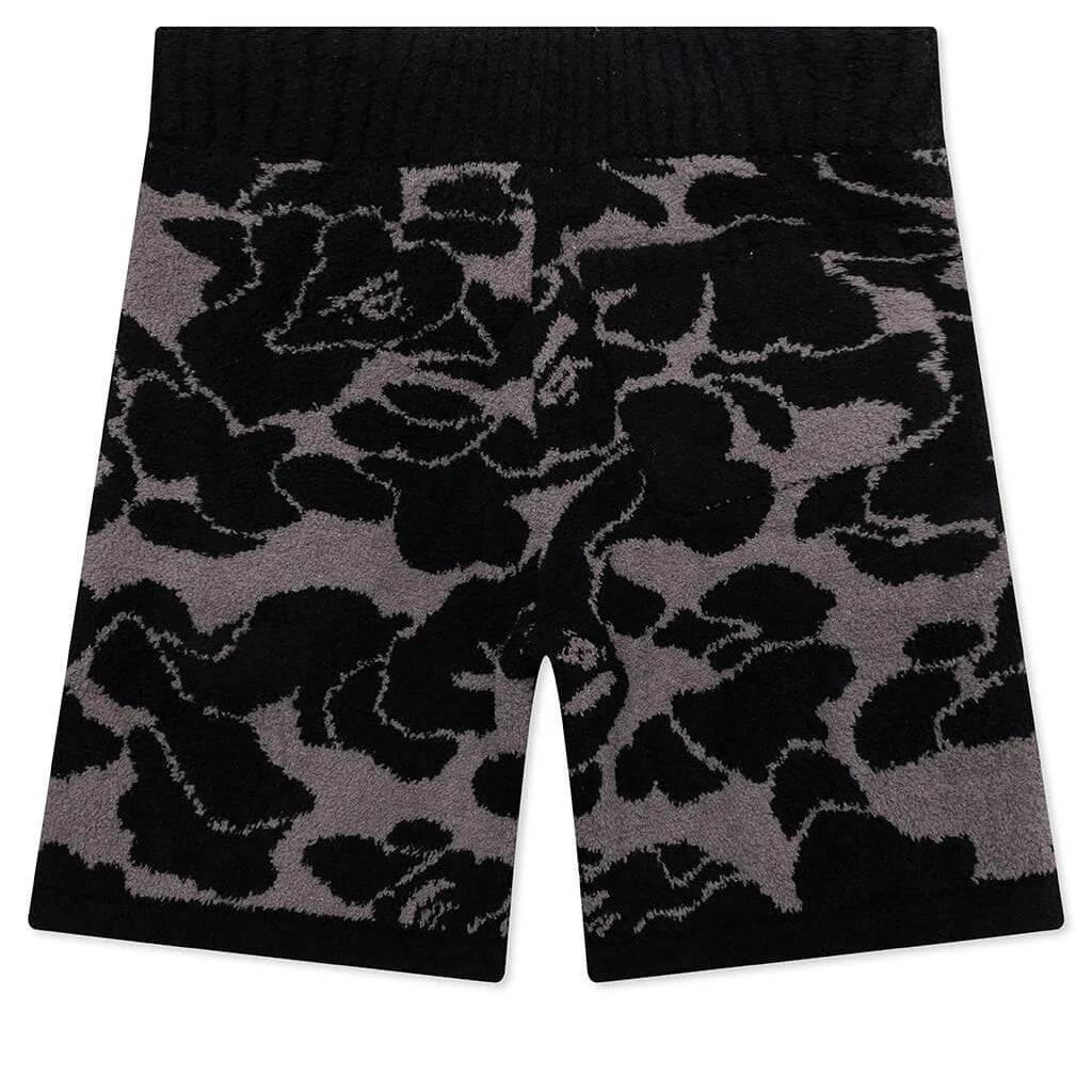 Solid ABC Jacquard Shorts Black Camo