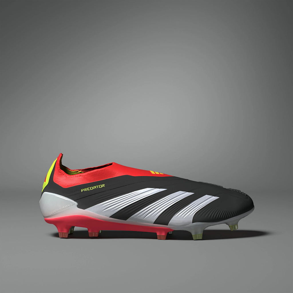 adidas Predator Elite Laceless FG Firm Ground Soccer Cleats Black White Solar Red