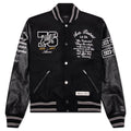 Oversized Eagle Varsity Jacket Black