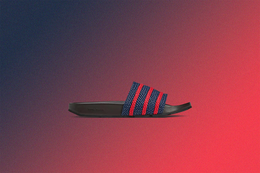 Adidas Originals x Wales Bonner Adilette Night Indigo Better Scarlet Dark Brown
