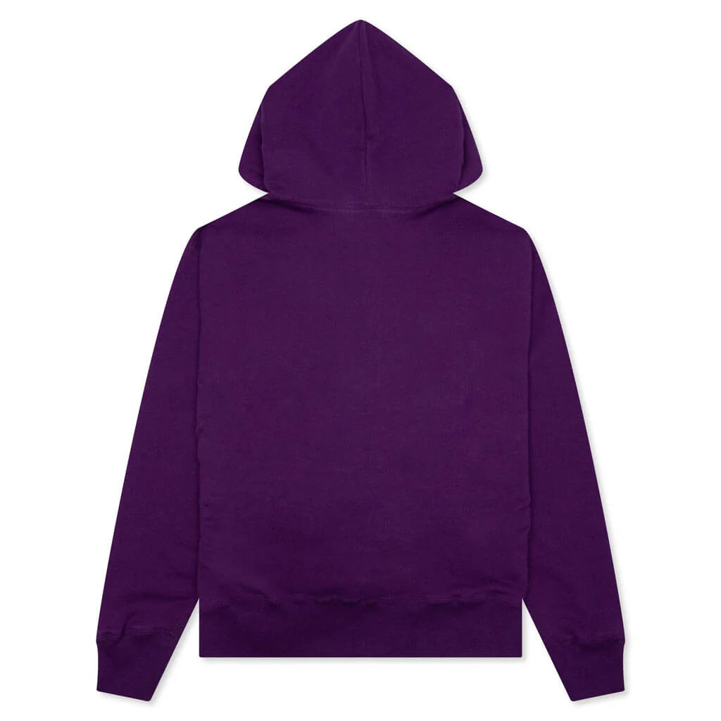 College Relaxed Fit Full Zip Hoodie Purple
