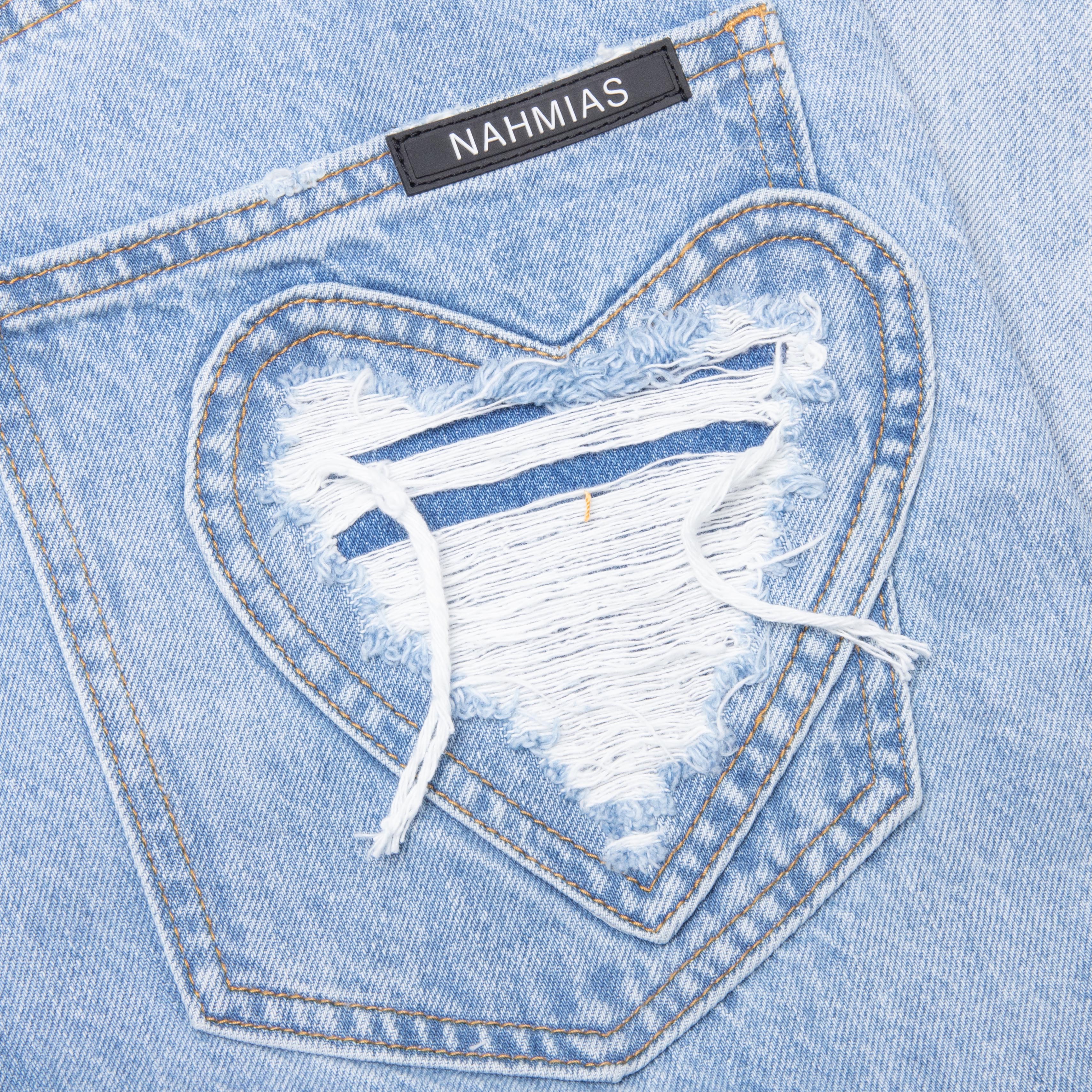 Heart Patchwork Jeans Light Wash