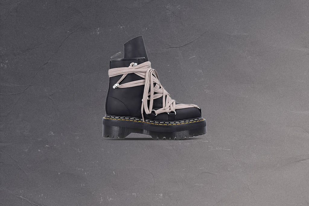 Rick Owens DRKSHDW x Dr Martens 1460 Quad Sole Megalace Boot Black