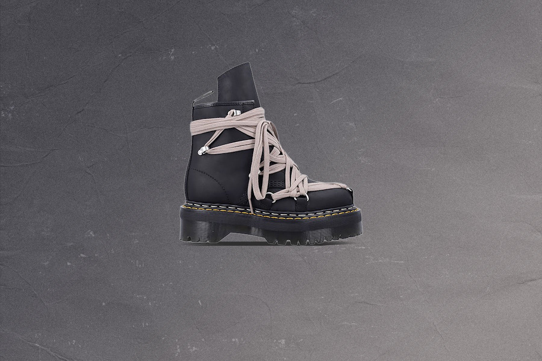 Rick Owens DRKSHDW x Dr Martens 1460 Quad Sole Megalace Boot Black